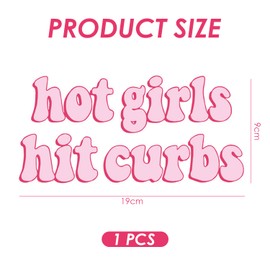 1 Piece Car Sticker, "Hot Girl Hit Curbs" Sticker, Waterproof Vinyl Sticker, Funny Car Sticker, Pink Car Sticker, Car Scooter Sticker