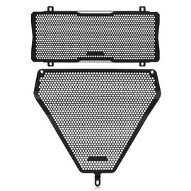 YUANQIAN Motorcycle Radiator Guard and Engine Guard Set Compatible with Ninja 650 2017-2025 Ninja 650 Performance 2021-2025-Black