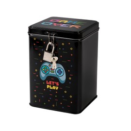 I-TOTAL® Funny Money Box with Padlock and Keys, Metal Money Box with Clasp (Let's Play)