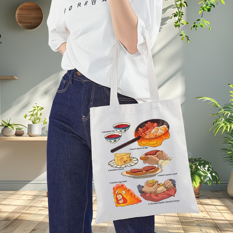 WZMPA Calcifer Fire Tote Bag Fire Demon Anime Gift Calcifer