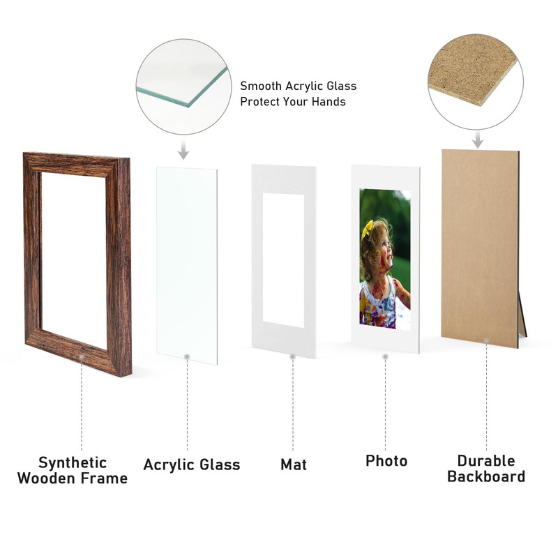 Nacial 4 Pack Brown Photo Frame 6 x 4, Home