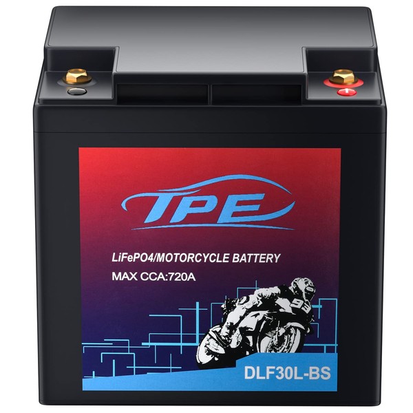TPE Lithium LiFePO4 Motorcycle Battery, DLF30L-BS 12.8V 12AH 720 CCA Engine Start Battery for ATV, UTV, Jet Ski, 4 Wheeler, Riding Lawn Mower, Tractor, Scooter, Seadoo, Polaris and Generator Battery