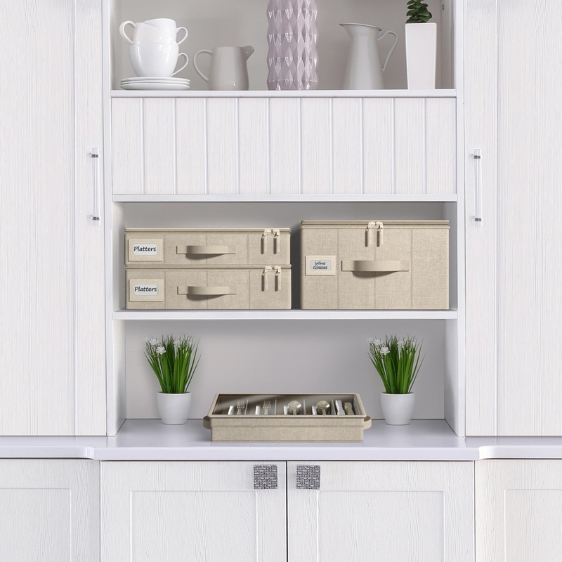 Sorbus China Storage Containers – Dinnerware Organizer for Champagne Flute