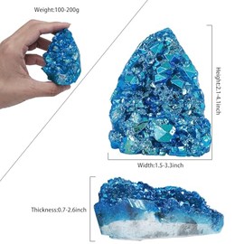 Nupuyai Nupuyai Titanium Coated Bergkristall Druse Rohstein unregelm??ige Kristall Cluster Quarz Geode Edelstein fr Reiki Feng Shui Deko