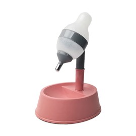 Standing Cat Water Dispenser Multipurpose Adjustable Height Automatic Dog Water Bottle Dispenser for Cats Dogs Pets Pink Bottom