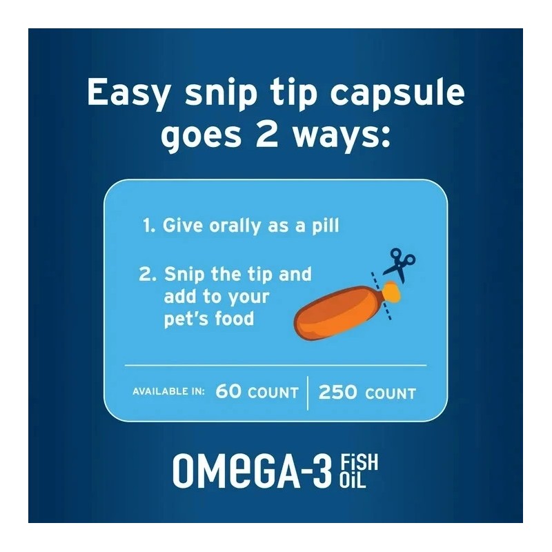 Pet Protect Omega 3 Supplement for M/L Dogs, 60 Snip