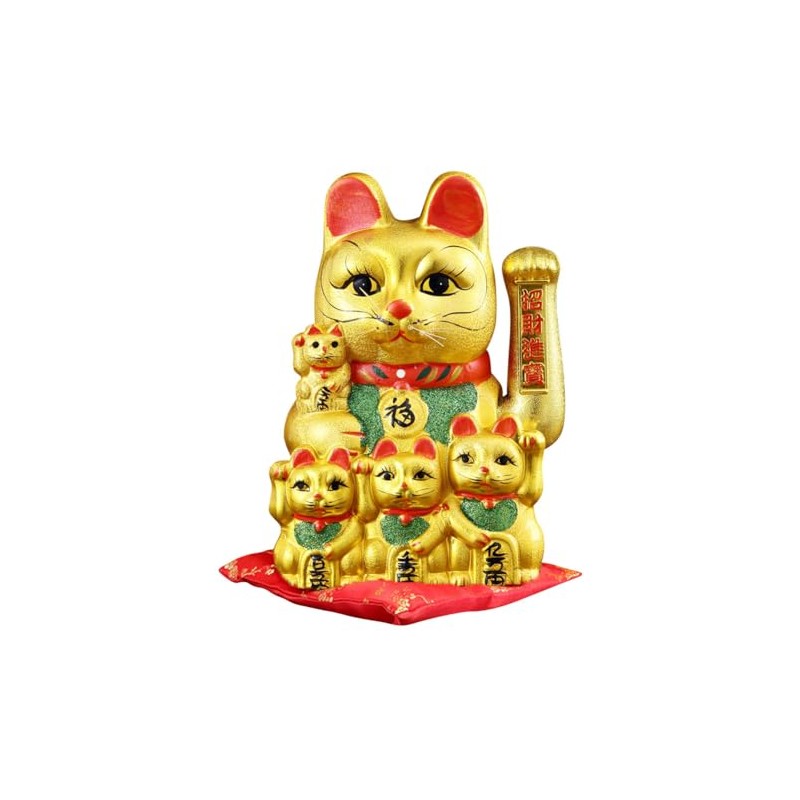 FANCYPUMPKIN 10" Lucky Cat Waving Arm Cat Asian Waving Lucky