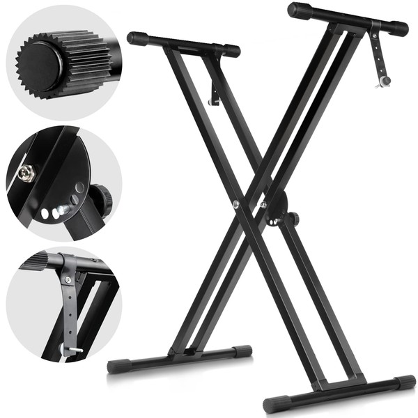 CAHAYA Adjustable Keyboard Stand Double Braced X Style Digital Piano