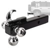 Heavy Duty Solid Shank Triple Ball Hitch Mount with Hook