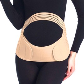 Pack of 1 Brown Pregnancy Belt, Adjustable Pregnancy Support Belt, Back Belly Belt for Waist and Abdomen, Prevents Lower Back Pain and Stretch Marks