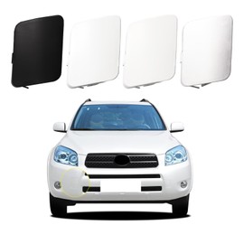 Goholy Car Front Bumper Tow Hook Cover Compatible with Toyota RAV4 2006 2007 2008 Trailer Cover Cap 53286-42931 53285-42930 Trailer Cover Towing Eye Cap White