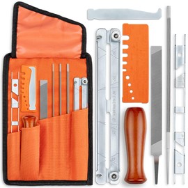 Chainsaw Sharpening File Kit (10-Piece Set), Complete Chainsaw Sharpener Tools W/ Convenient Storage Pouch, Heavy-Duty Precision Files & Accessories for Professional-Level Results by Effektwerk