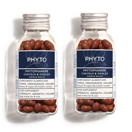 PHYTO 2x120 Capsules Phytophanere Natural Hair Loss, Nail & Skin Supplement for Men & Women Biotin & Vitamin B6 Enriched, Antioxidant-Rich Carrot & Vitamin E, Energy & Tissue Formation, 4-Month Supply