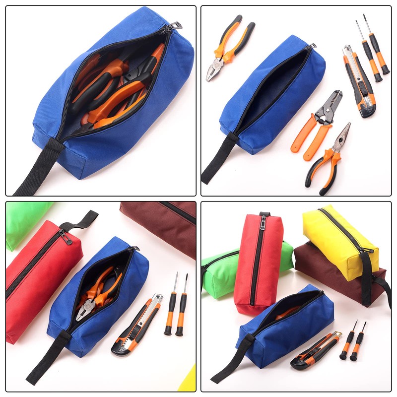 Hillban 24 Pcs Small Tool Bag Pouch Zipper Heavy Duty