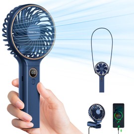 SWEETFULL Handheld Fan,5000mAh Portable Fan Mini fan Small Personal Fan with Backup Power,Desk Fan Hand Held Fan Rechargeable Battery Operated Cooling Electric Fan for Women Girl Travel Office