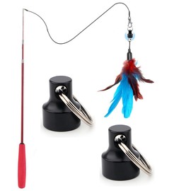 YENLNI 2PCS Magnetic Connector for Cat Wand – Universal Feather Toy Adapter, Upgrade Regular Teasers to Magnetic Style (Accessory Only, Wand & Feathers Not Included) – Black