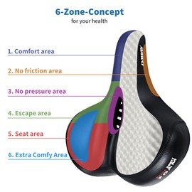 DAWAY Oversized Comfortable Bike Seat - C50 Extra Wide Soft Foam Padded Exercise Bicycle Saddle for Men Women Seniors, Comfort, Fit for Peloton, Cruiser, Stationary Bikes, Outdoor Cycling