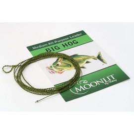 Big HOG (7-8wt) Medium All-Purpose Fly Leader - Dries/Streamer/Nymph (Quality Moonlit Furled Leader Made in The USA)