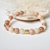Sonnenstein Armband 18 karat goldplattiert Handmade mit echten Naturstein Perlen