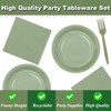 ZJJZOAA 75 Pcs Sage Green Party Supplies,7 Inch Party Dessert