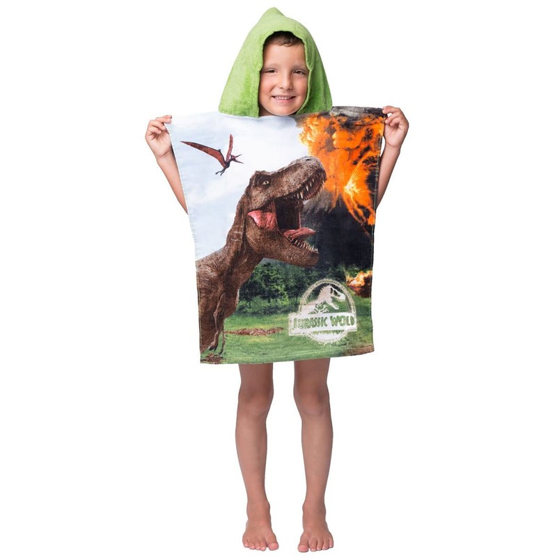 Jerry Fabrics Jurassic World Bath Poncho Hooded Bath Towel Beach