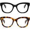 REAVEE 2 Pack Retro Oversized Reading Glasses for Women Men,
