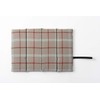 Asahi Koyo Portable Cushion, Folding, Grayish Red, Tartan Check, Approx.