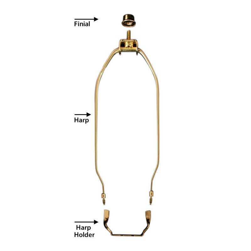 Royal Designs HA-1001-7.5BR-2 Heavy Duty Lamp Harp Finial and Lamp