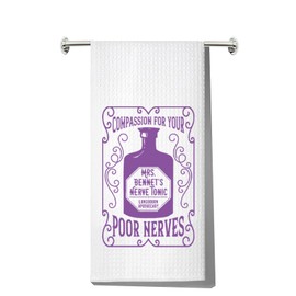 G2TUP Pride Prejudice Towels Mrs. Bennet's Nerve Tonic Gifts Elizabeth Bennet Gifts Pemberley Towel (Poor Nerves)