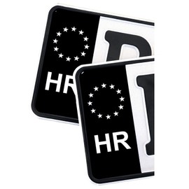 2 x Number Plate EU Field Sticker Film, Black, Car, Trailer, Caravan, Bus