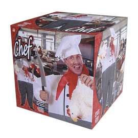 W WIDMANN MILANO Party Fashion - Aufblasbares Kostüm Koch, mit integriertem Gebläse, Halstuch, Hut, Karneval, Mottoparty