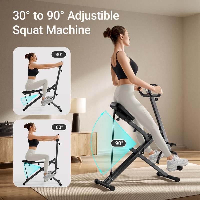 UMAY Squat Machine for Home, Foldable Exercise Equipment, Squat Rowing