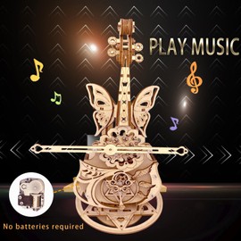 3D Puzzle Wooden Model Kits for Adults - DIY Cello Music Box Mechanical Jigsaw Puzzles Construction Craft Kits for Adult Age 14+ Years Old