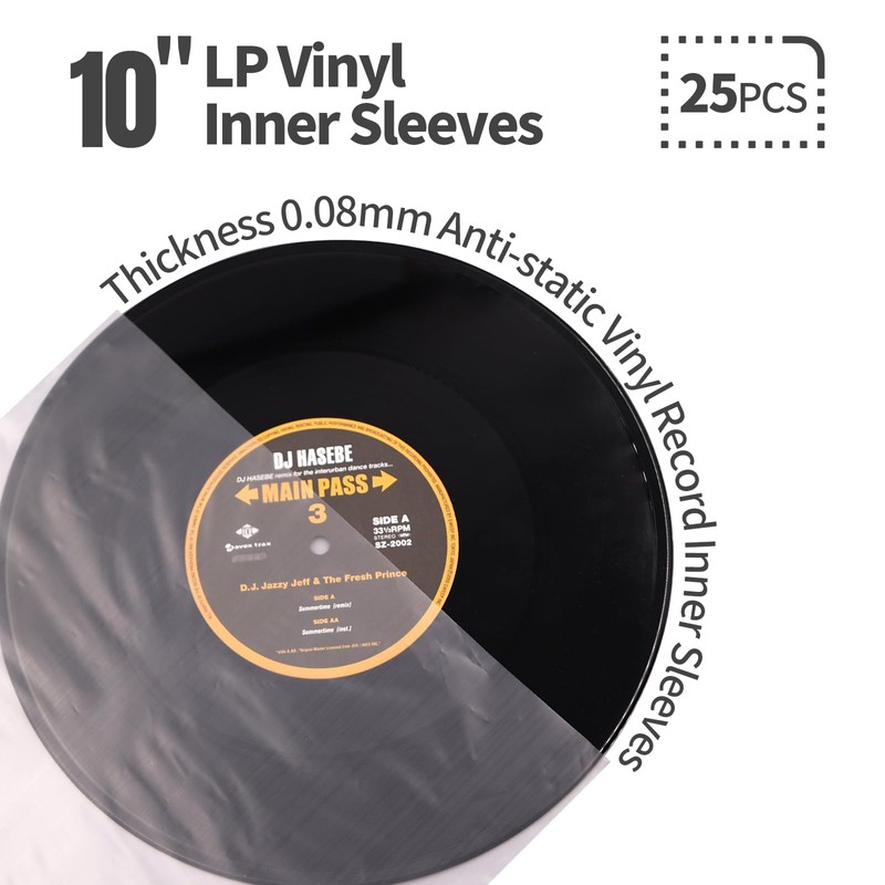 LP Vinyl Inner Sleeves Transparent Anti Static Plastic Round Bottom