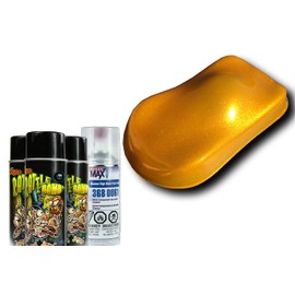 Lil Daddy Roth Rattle Bomb Kit - Gold Kit - Aerosol Metal Flake, Basecoat, Kandy, Clearcoat