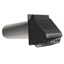 Deflecto Wide Mouth Dryer Vent Hood with Pipe, Bird Guard-Black