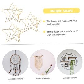 CORHAD 12 Pcs Star Shaped Dream Catcher Rings Metal Hoops for Wreaths Macrame Crafts Supplies for Home Decor Floral Arrangements and Creative Projects