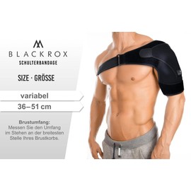 BLACKROX OMONROX Sport Shoulder Brace for Men and Women, Double-Sided Arm Compression Left/Right Support Arm Sling Bandage Shoulder Support Shoulder Strap (One Size, Black)