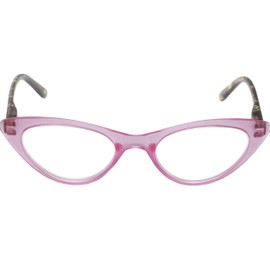 BBI The Cat's Meow Colorful Ladies Cat Eye Reading Glasses, Full Frame Readers, 1950s Vintage Reading Glasses for Women + 2.25 Pink (Microfiber Cleaning Carrying Pouch Included)