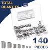 sourcing map 140pcs Wire Thread Insert Kit M3 M4 M5