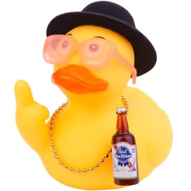 Mwmoeen Rubber Duck Car Dashboard Decorations Duck Car Ornaments with Top Hat Sunglasses Nice Prop for Car Accessories, 9 cm