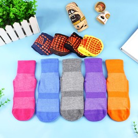 SkiBeaut 10 Pairs Anti Skid Women Socks Non Slip Yoga Grips Socks Gripper Pilates Ballet Barre Slipper Sticky Socks