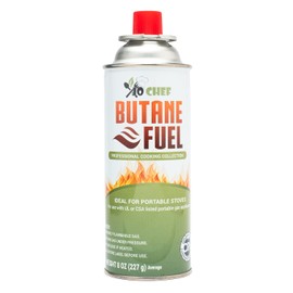 Jo Chef Butane Fuel Canister, 8. 8 oz Butane Cylinder, Pure Refined Butane Gas for Camping Stove Or Use Directly with Brûlée Kitchen Blow Torch Head