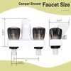 Square-White Dual-Handle RV Shower Faucet with Shower Diverter for Camper