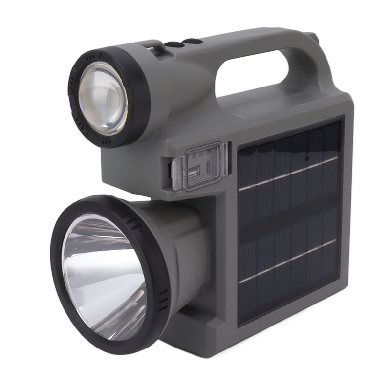 Solar Flashlight Handheld LED Spot Light Flashlight with Dual Side