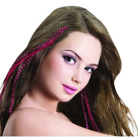 Mia Clip-n-Faux Feathers Animal Friendly Fake Feather Extensions Looks Just Like The Real Thing, Hair Accessory for Women, Teens, Girls - Hot Pink Color