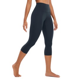 CRZ YOGA Womens Butterluxe High Waisted Lounge Leggings 19 Inches - Workout Buttery Soft Capris Yoga Pants True Navy X-Small