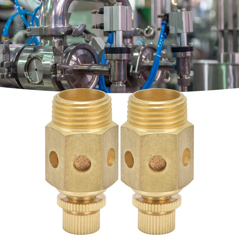 Pneumatic Silencer Brass Air Outlet Adjustable Throttle Silencer 1/2 Inch