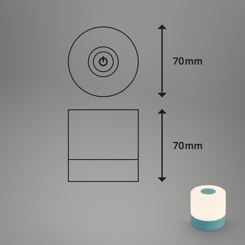 BRILONER Mini LED Table Lamp Wireless, Dimmable Bedside Lamp Touch,