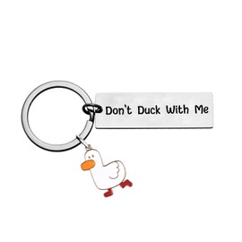 Funny Cartoon Duck Keyring Gift For Women Men Duck Lovers Gifts Valentines Day Gifts For Boyfriend Girlfriend Couple Keychain Don’t Duck With Me Keyring